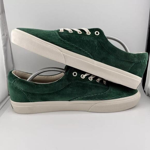 Polo Ralph Lauren Keaton Men's Green Corduroy Sneakers Shoes Size 11 Pony Logo - Picture 6 of 8